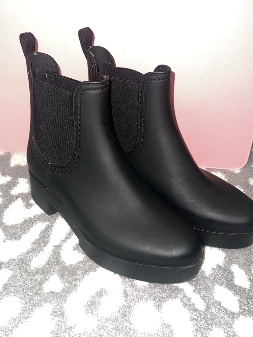 Jeffrey Campbell Women’s Black Chelsea Rain Booties